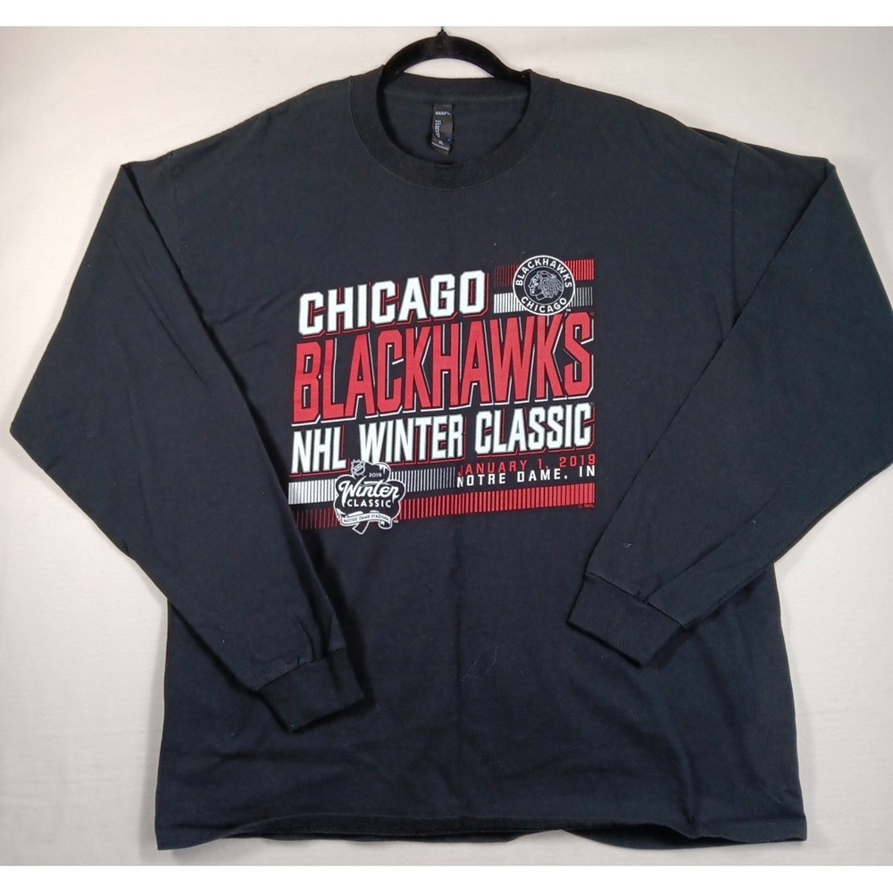 Chicago Blackhawks 2019 Winter Classic Long Sleeve Shirt Mens XL